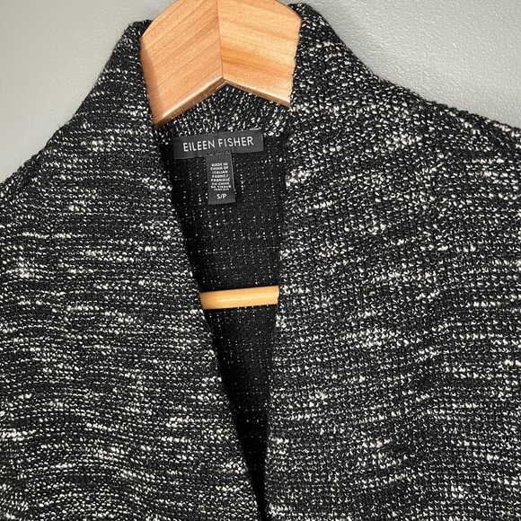 Eileen Fisher Micro Tweed Knit Single Button Sweater Blazer - Picture 8 of 10